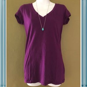 A.N.A. Plum V-neck T-Shirt